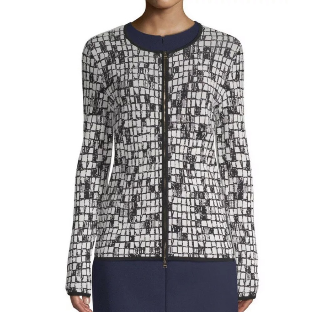 New ESCADA Sevata Printed Full Zip Cardigan Size XL